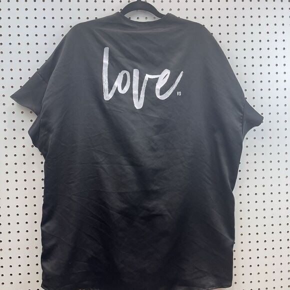 Victoria's Secret Other - Victoria's Secret Sexy LOVE Black Slip Wrap Kimono Robe One Size